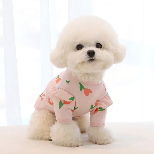 이츠독 하트 튤립 프릴 티셔츠 강아지옷 (핑크)